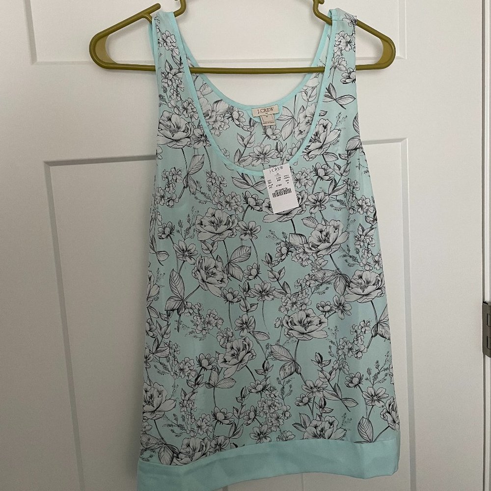 NWT J Crew Polyester Floral Tank Top